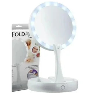 Espelho de Maquiagem com LED e Aumento 10x: Seu Aliado de Beleza Portátil!