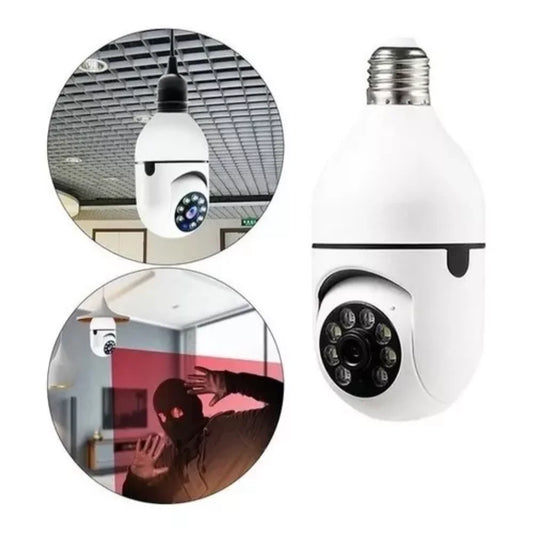 Câmera de Segurança Smart: Vigilância Total com Instalação de Lâmpada!
